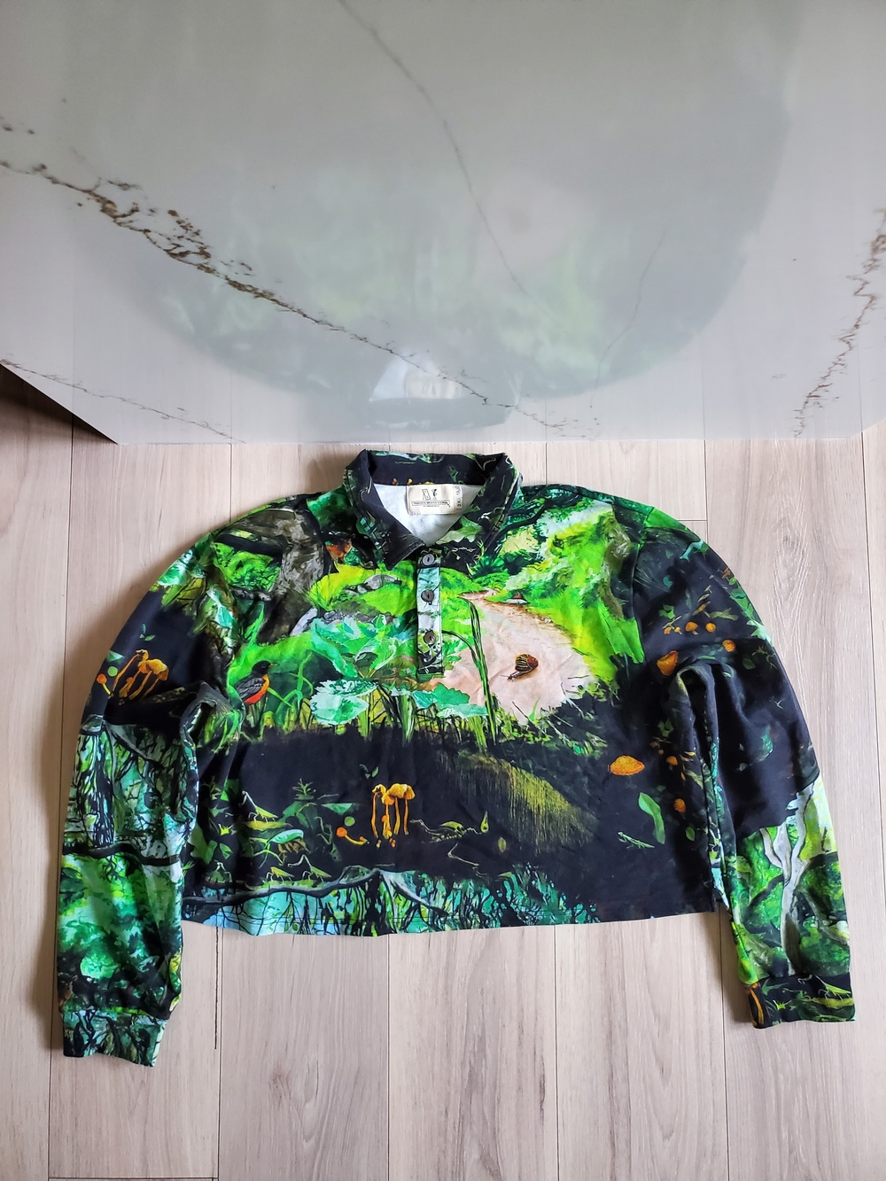 Fashion Brand Company Shirt Womens 1X Cayetana Satin Cropped Button Up Penelope